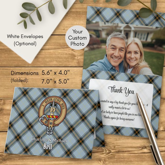 Invitation Clan Bell Crest over Tartan (Créateur téléchargé)