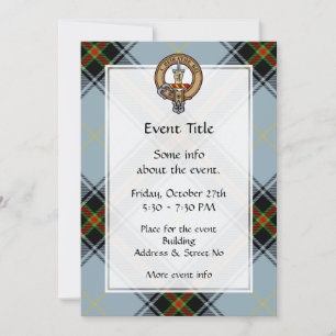 Invitation Clan Bell Crest sur Tartan