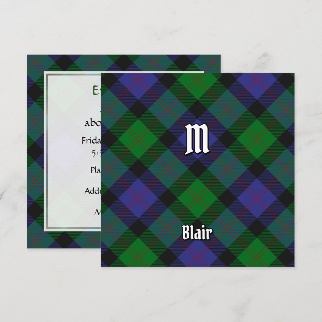 Invitation Clan Blair Tartan (Devant / Derrière)