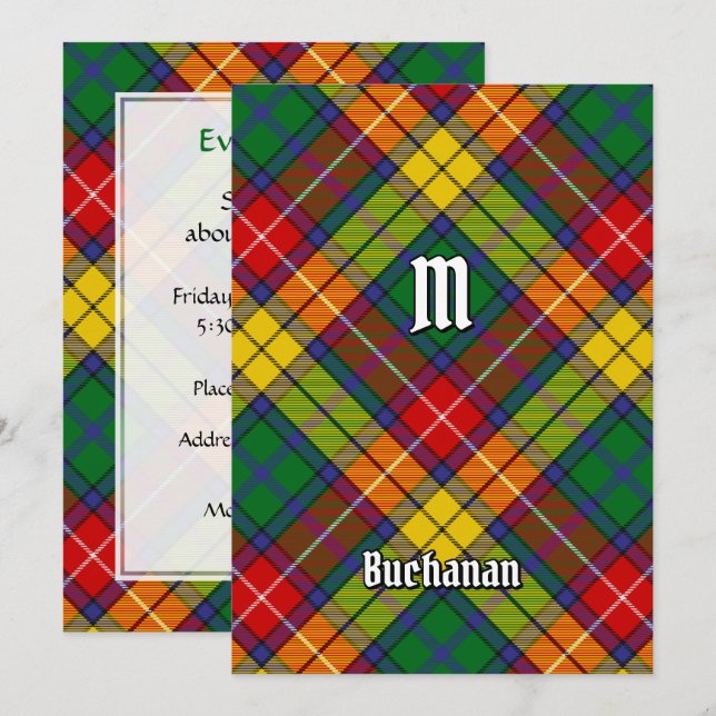 Invitation Clan Buchanan Tartan (Devant / Derrière)