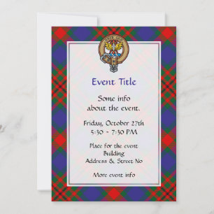Invitation Clan Carnegie Crest sur Tartan