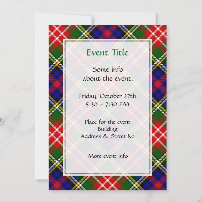 Invitation Clan Christie Tartan (Dos)
