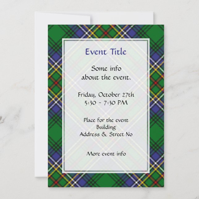Invitation Clan Cockburn Tartan (Dos)