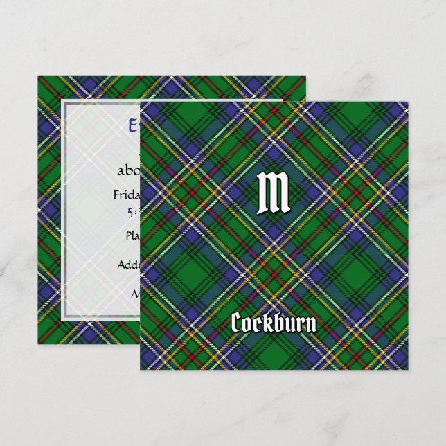 Invitation Clan Cockburn Tartan (Devant / Derrière)
