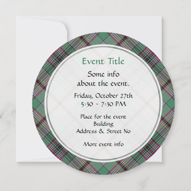 Invitation Clan Craig Tartan (Dos)