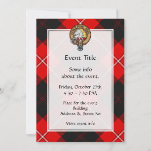 Invitation Clan Cunningham Crest sur Tartan
