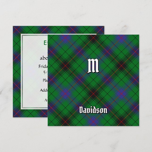 Invitation Clan Davidson Tartan (Devant / Derrière)