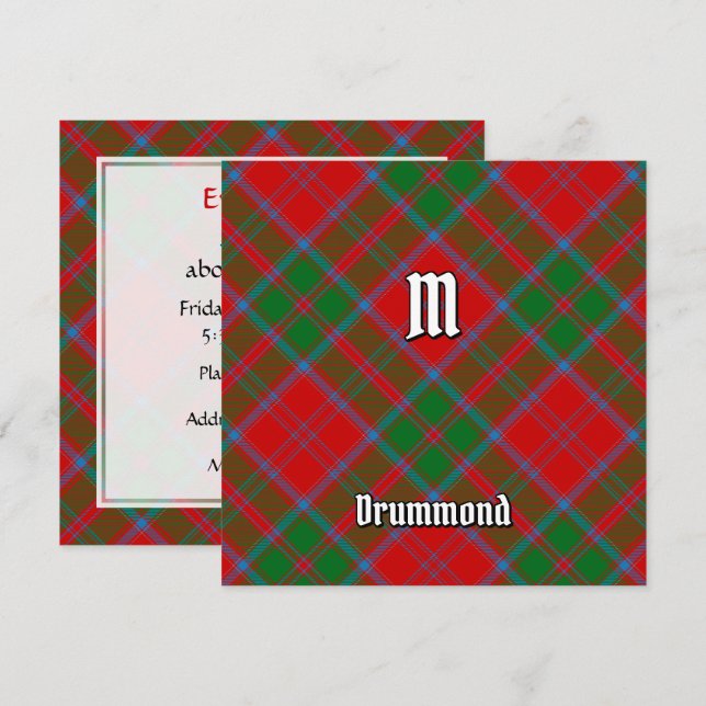 Invitation Clan Drummond Tartan (Devant / Derrière)