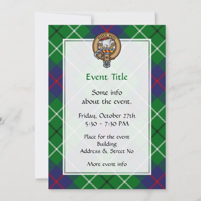 Invitation Clan Duncan Crest over Tartan (Devant)