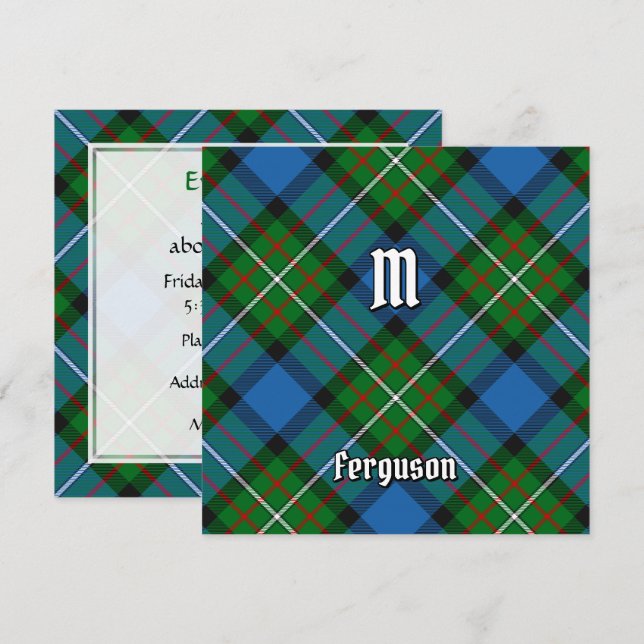 Invitation Clan Ferguson Tartan (Devant / Derrière)