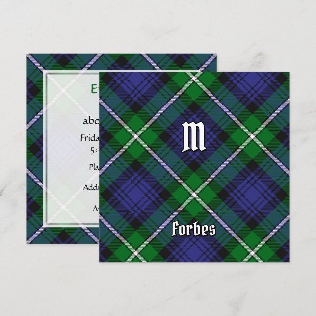 Invitation Clan Forbes Tartan (Devant / Derrière)