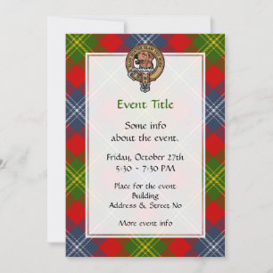 Invitation Clan Forrester Crest sur Tartan