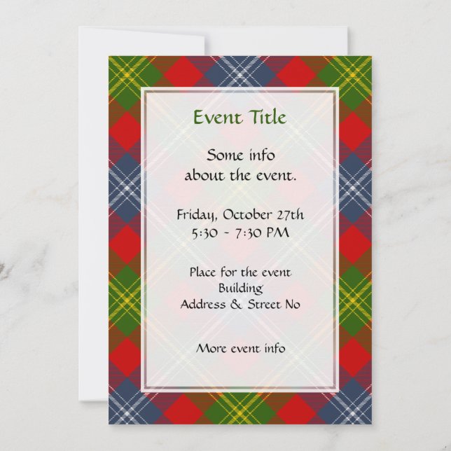Invitation Clan Forrester Tartan (Dos)
