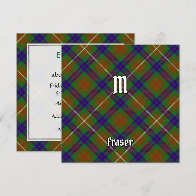 Invitation Clan Fraser Chasse Tartan (Devant / Derrière)