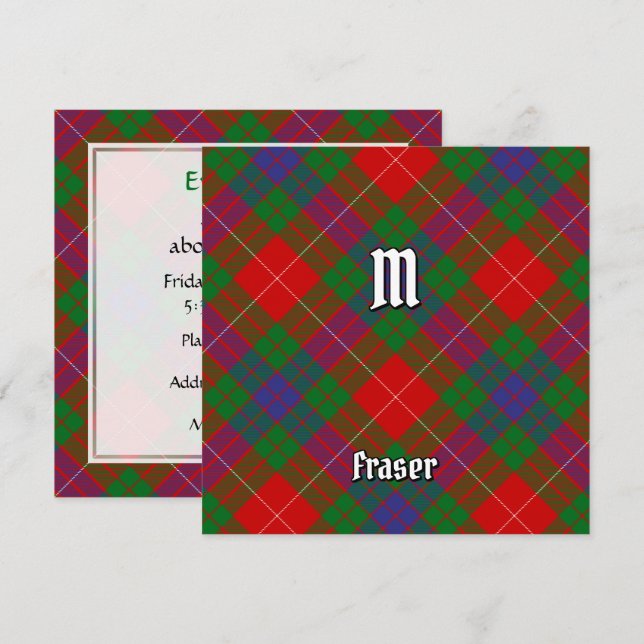Invitation Clan Fraser Tartan (Devant / Derrière)