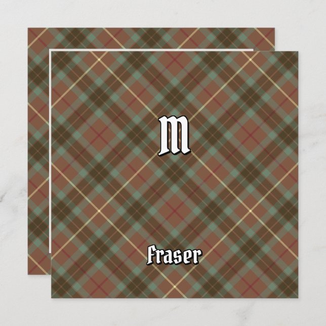 Invitation Clan Fraser Tartan de chasse Patinée (Devant / Derrière)
