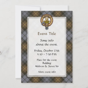 Invitation Clan Gordon Crest sur Tartan Patiné