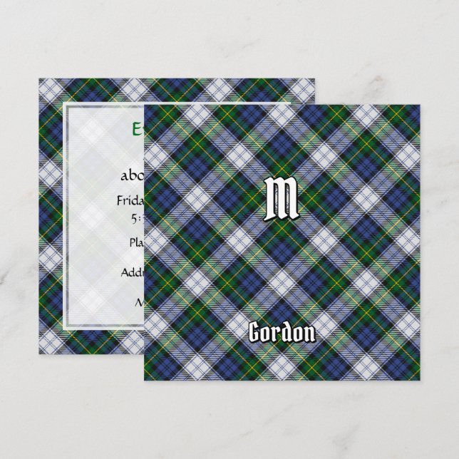 Invitation Clan Gordon habille Tartan (Devant / Derrière)