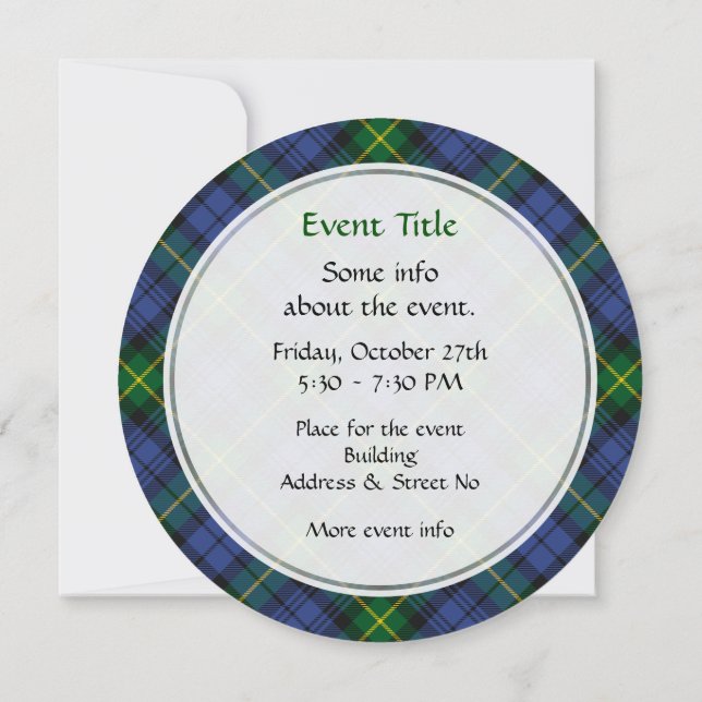 Invitation Clan Gordon Tartan (Dos)