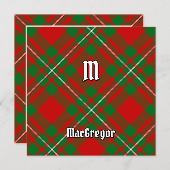 Invitation Clan Gregor Tartan (Devant / Derrière)