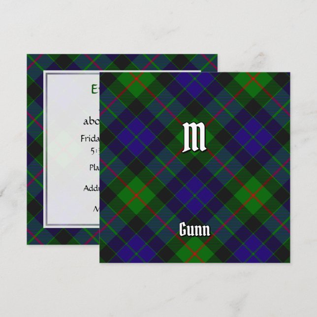 Invitation Clan Gunn Tartan (Devant / Derrière)