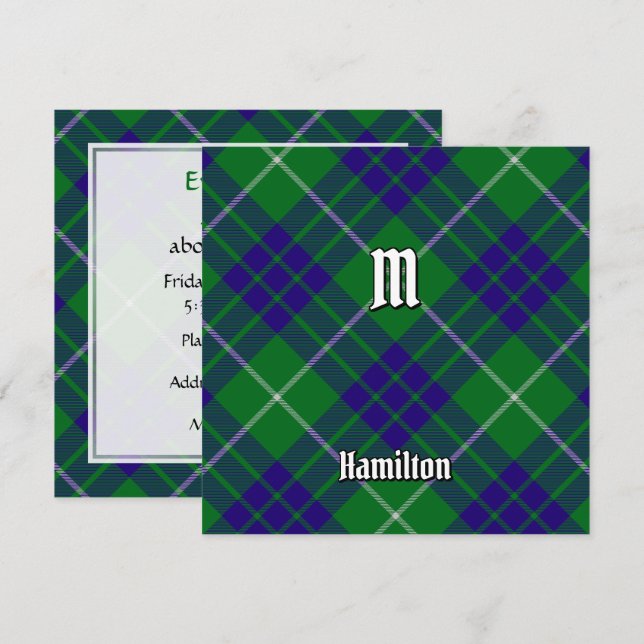 Invitation Clan Hamilton Chasse Tartan (Devant / Derrière)
