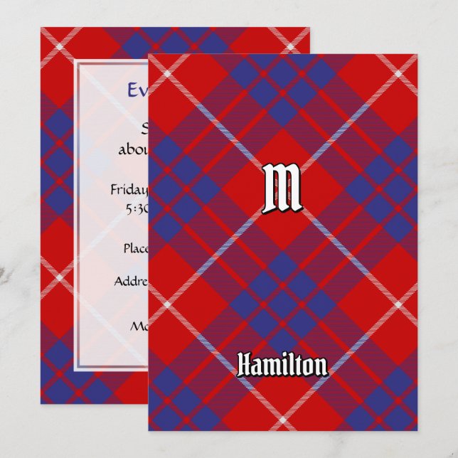 Invitation Clan Hamilton Red Tartan (Devant / Derrière)