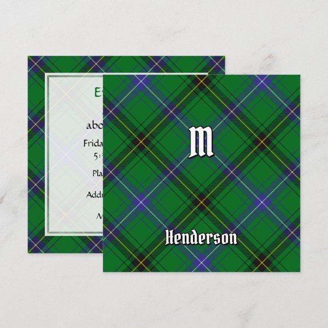 Invitation Clan Henderson Tartan (Devant / Derrière)