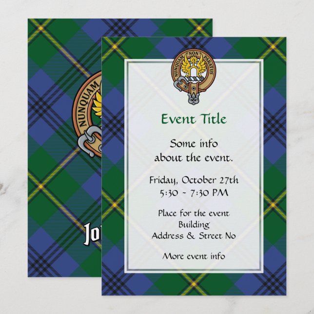 Invitation Clan Johnston Crest (Devant / Derrière)