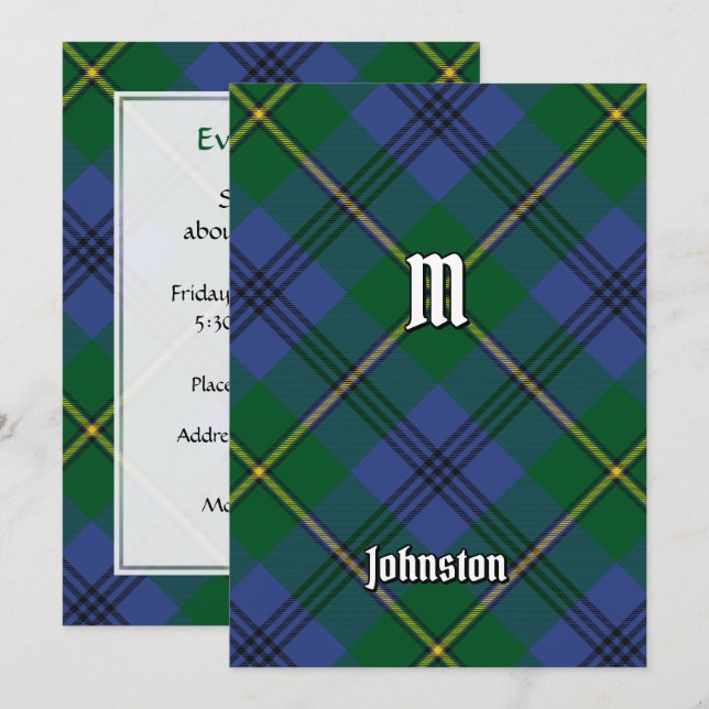 Invitation Clan Johnston Tartan (Devant / Derrière)