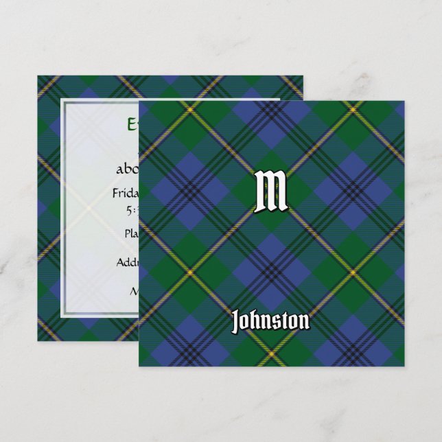 Invitation Clan Johnston Tartan (Devant / Derrière)