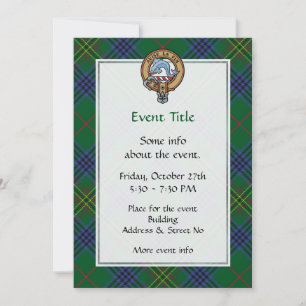 Invitation Clan Kennedy Crest sur Tartan