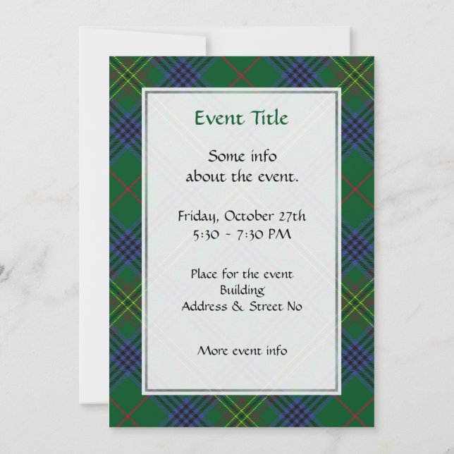 Invitation Clan Kennedy Tartan (Dos)