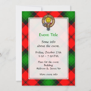 Invitation Clan Kerr Crest sur Tartan