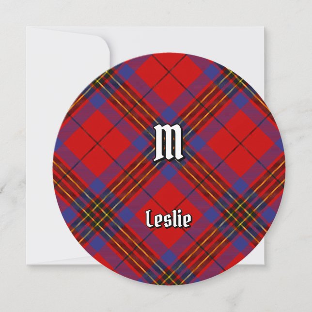 Invitation Clan Leslie Red Tartan (Devant)