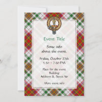 Clan MacAlister Crest sur la robe Tartan Invitatio
