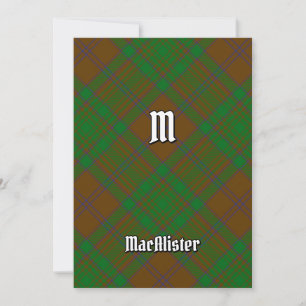 Invitation Clan MacAlister de Glenbarr Hunting Tartan