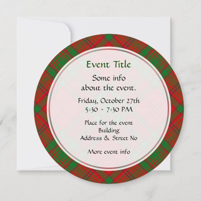 Invitation Clan MacAlister de Glenbarr Tartan (Dos)