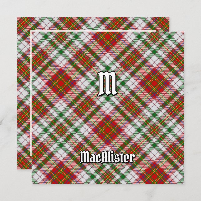 Invitation Clan MacAlister robe Tartan (Devant / Derrière)