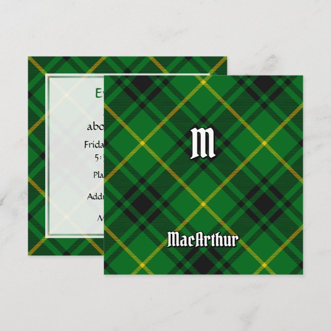 Invitation Clan MacArthur Tartan (Devant / Derrière)