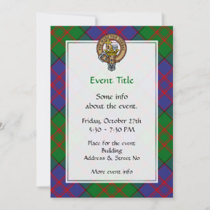 Invitation Clan MacDonald Crest sur Tartan