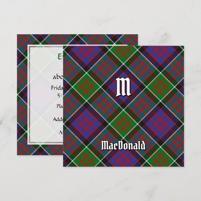 Invitation Clan MacDonald de Clanranald Tartan (Devant / Derrière)