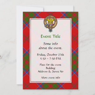 Invitation Clan MacDonald de Keppoch Crest sur Tartan