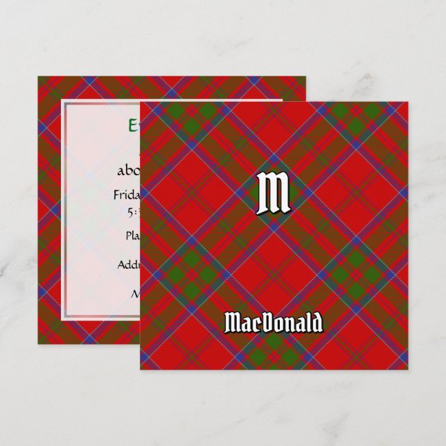 Invitation Clan MacDonald de Keppoch Tartan (Devant / Derrière)