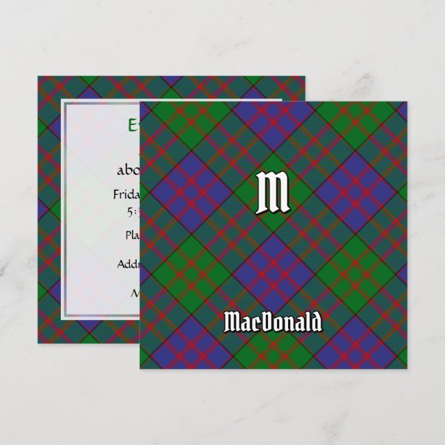 Invitation Clan MacDonald Tartan (Devant / Derrière)