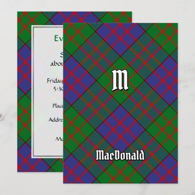 Invitation Clan MacDonald Tartan (Devant / Derrière)