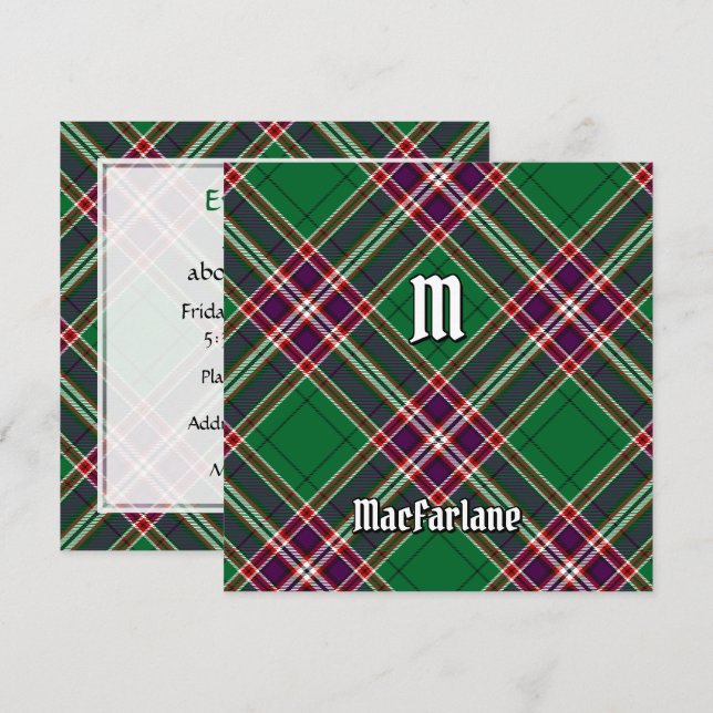 Invitation Clan MacFarlane Chasse moderne Tartan (Devant / Derrière)