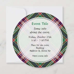 Invitation Clan MacFarlane Chasse moderne Tartan