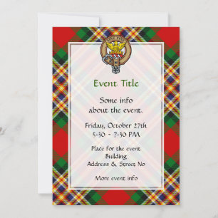 Invitation Clan MacGill Crest sur Tartan