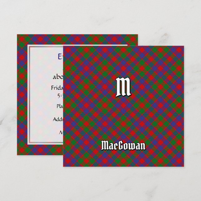 Invitation Clan MacGowan Tartan (Devant / Derrière)